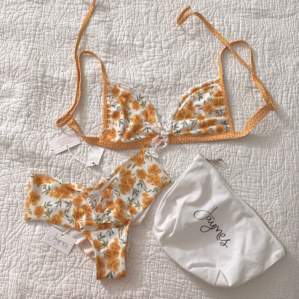 NWT, Jaymes Swimwear, Reversible Bikini set, Vintage Floral, AUS 8 (US Small)